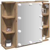  Ormar s ogledalom i LED-om Artisan hrast 70x16,5x60 cm | shoptok.hr