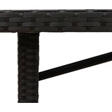  Vrtni stol sa staklenom pločom crni 190x80x74 cm od poliratana | shoptok.hr