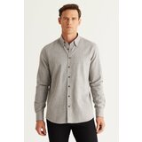 ALTINYILDIZ CLASSICS Men's Khaki Slim Fit Slim Fit Shirt with Concealed Buttons Collar Cotton Dobby Shirt Cene