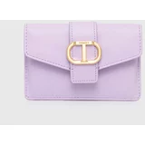 Twinset Usnjena denarnica ženski, vijolična barva