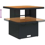 vidaXL Vrtna miza črna 80x80x71 cm poli ratan in akacijev les | Shoptok.si