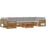  Set vanjskih sofa 8 kom. Prirodna i svjetlosiva | shoptok.hr