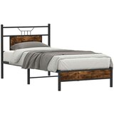 vidaXL Posteljni okvir brez vzmetnice hrast 90x190 cm inženirski les | Shoptok.si