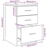 vidaXL Nočna omarica artisan hrast 40 x 40 x 63 cm Konstruiran les | Shoptok.si