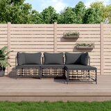 Maison Chic Seti vrtnega pohištva - Vrtna garnitura 4-delna z blazinami antracit poli ratan, (21796660) | Shoptok.si