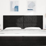  LED vzglavje z LED lučmi Geometrični Črna 200 cm Žamet, (5000043966) | Shoptok.si