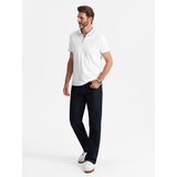 Ombre Men's pique knit polo shirt without buttons - white | Eponuda.ba