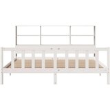 vidaXL Knjižna postelja brez vzmetnice bela 200x200 cm trdna borovina | Shoptok.si