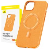 Baseus Magnetno ohišje za iPhone 15 Pro Fauxther Series (oranžno), (20833644) Cene