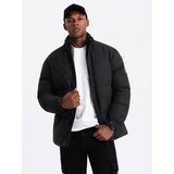 Ombre Men's patterned jacquard puffer jacket - black | shoptok.hr