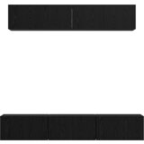 vidaXL Komplet TV omaric s polico s shranjevanjem z vrati 5 pcs Črna Orehovina | Shoptok.si