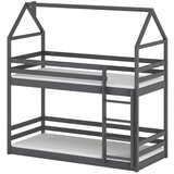 Molarem Home Drveni dječji krevet na kat Axel - grafit - 160x80 cm - Bez madraca | shoptok.hr