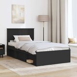  Krevetna konstrukcija Crna 100 x 200 cm Čvrsto borovo drvo | shoptok.hr