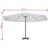  Suncobran Bijeli Aluminijum 500 cm | shoptok.hr