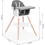 ECO TOYS Dječja stolica za hranjenje 2-u-1, siva, | shoptok.hr