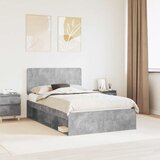  Krevetna konstrukcija s uzglavljem Betonska siva 135 x 190 cm | shoptok.hr