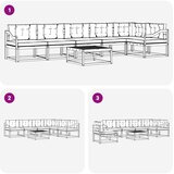  Set vanjskih sofa 7 kom. Bijela i krem Poliester | shoptok.hr