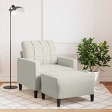  Fotelja s tabureom krem 60 cm baršunasta | shoptok.hr