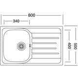 Sink Solution inox pomivalno korito A LINE 800 x 500 mm - (7010054) | Shoptok.si