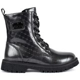 Shelvt Black patent leather girls' lace-up ankle boots | Shoptok.si