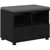  Klupa za hodnik s jastukom s policom Crni Hrast 60 x 38 x 46 cm | shoptok.hr