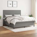  Box spring postelja z vzmetnico temno siva 160x200 cm blago, (20790880) Cene
