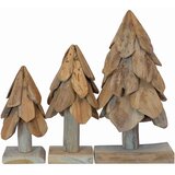  Božićno drvce s stalakom 3 pcs Smeđa Masivna tikovina | shoptok.hr