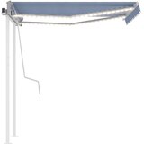 vidaXL tenda na ručno uvlačenje s LED svjetlima 3 x 2,5 m plavo-bijela | shoptok.hr