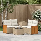 Set sofe 6 kom. Bež i krem bijela Poli Rattan i čelik | shoptok.hr