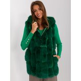 Fashion Hunters Dark green fur vest with lining Cene