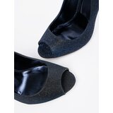 SEASTAR Navy blue glitter pumps with open toes | Shoptok.si