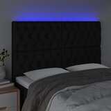  LED uzglavlje crno 144x7x118/128 cm od tkanine | shoptok.hr