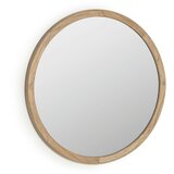 Kave Home Stensko ogledalo z lesenim okvirjem ø 80 cm Alum – | Shoptok.si