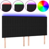  LED uzglavlje crno 200x5x118/128 cm od tkanine | shoptok.hr