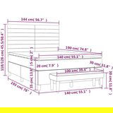  S oprugama i madracem svjetlosivi 140x190 cm od tkanine | shoptok.hr