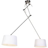 QAZQA Viseča svetilka s platnenimi senčili bela 35 cm - Blitz II jeklo Cene