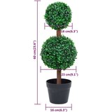 vidaXL Umetni pušpan z loncem okrogel zelene barve 60 cm | Shoptok.si
