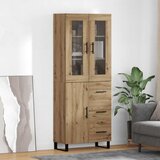 vidaXL Visok predalnik 2 pcs Umetni hrast Inženirski les in steklo | Shoptok.si