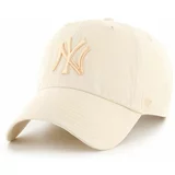 47 Brand Bombažna bejzbolska kapa MLB New York Yankees bež barva, B-NLRGW17GWS-NTM
