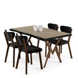 Hanah home Set trpezarijskog stola i stolica (5 delova) Akort Travertine Black | Eponuda.com