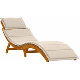  Ležaljka za sunčanje 2 pcs Krem bijela Čvrsto drvo akacije | Eponuda.com