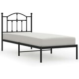 vidaXL Metalni okvir za krevet s uzglavljem crni 90x190 cm | shoptok.hr