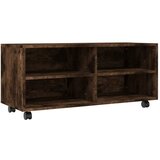 Maison Chic TV omarica - TV enota - Televizijska omarica s kolesci dimljen hrast 90x35x35 cm inženirski les, (21701592) | Shoptok.si