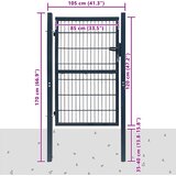  2D Vrata za Ogradu (Jednostruka) Antracit Siva 100x120 cm | shoptok.hr