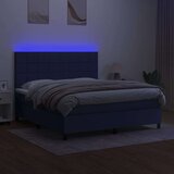  Box spring postelja z vzmetnico LED modra 160x200 cm blago, (20899440) | Shoptok.si