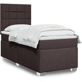 vidaXL Box spring postelja z vzmetnico temno rjava 90x200 cm blago Cene