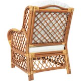 SOFA s jastukom svjetlosmeđa od prirodnog ratana i platna | shoptok.hr
