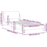  Okvir za krevet Dover tamnosivi 100x203 cm od tkanine | shoptok.hr