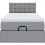 vidaXL Otomanski okvir kreveta s madraca svijetlosivi 90x190cm tkanine | shoptok.hr