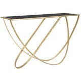 Mauro Ferretti Crni/u zlatnoj boji pomoćni stol sa staklenom pločom stola 40x120 cm Ring – | shoptok.hr